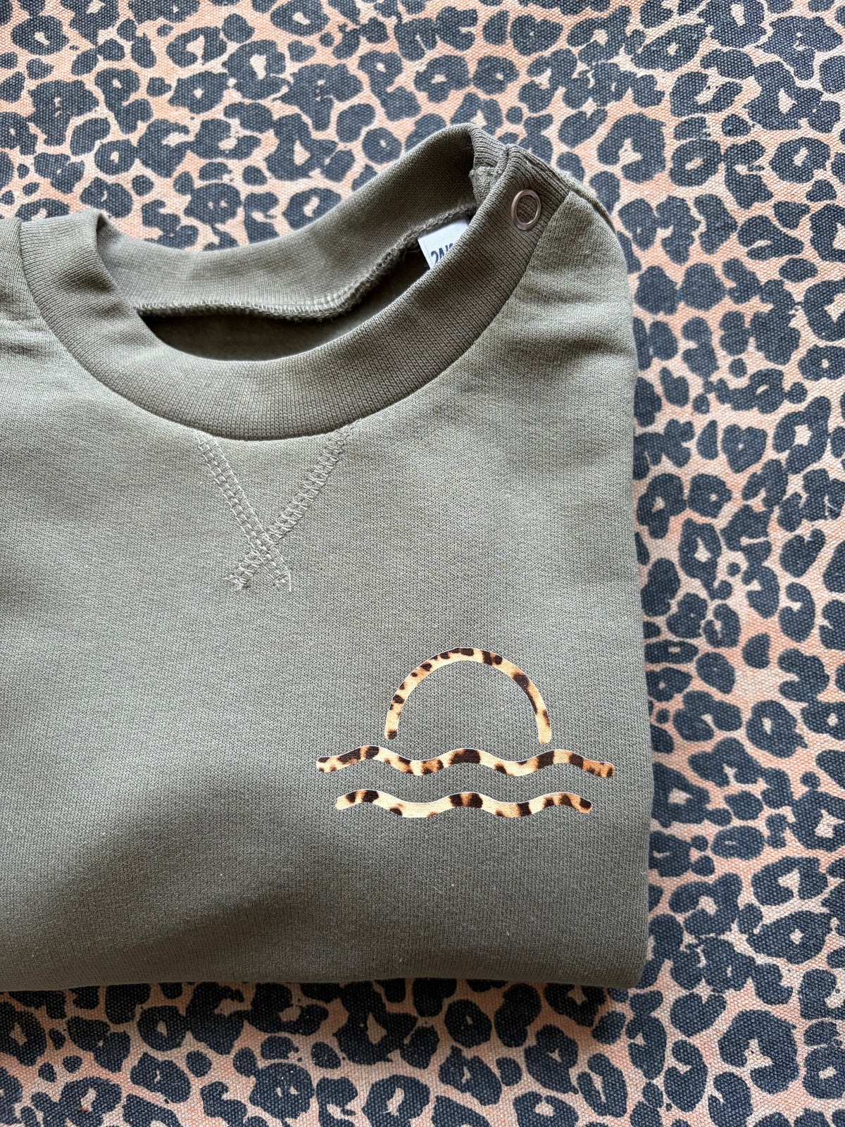 Olive and Leopard Sunset Baby Jumper