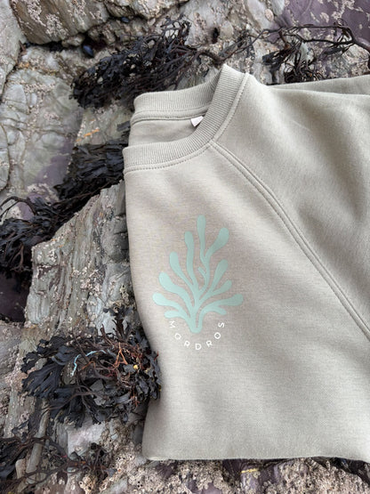Olive Green Organic Cotton Seaweed Design Jumper