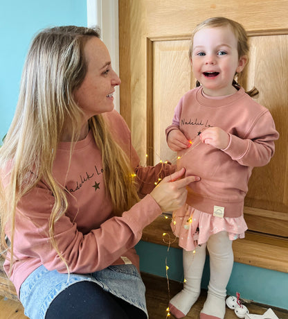 Dusty Pink Kids Nadelik Lowen Christmas Jumper