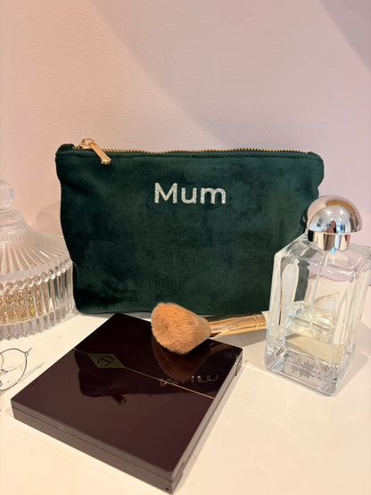 Personalised Recycled Velvet Make up Bags