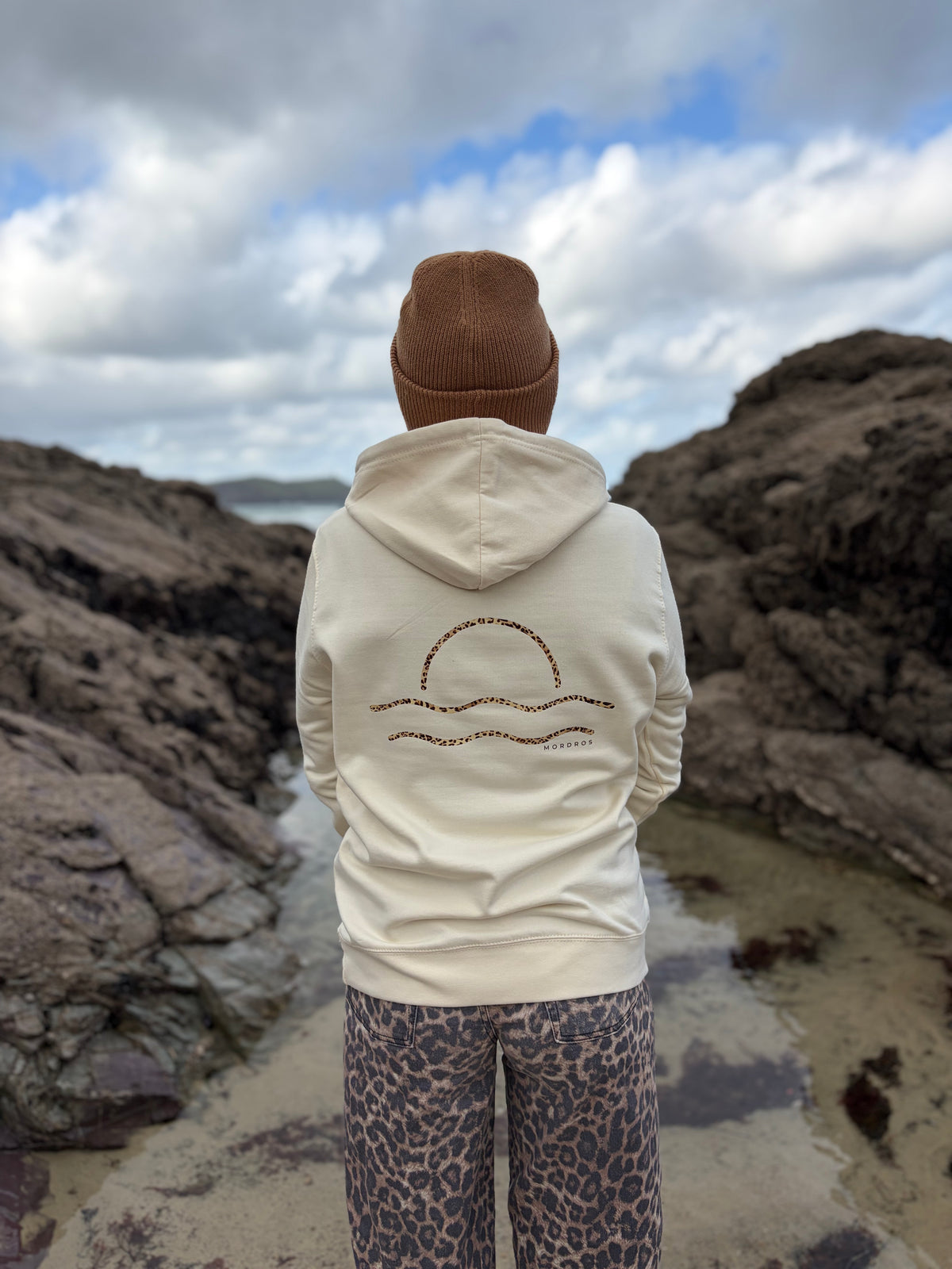 Cream and Leopard Sunset Hoody