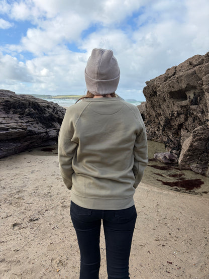 Olive Green Organic Cotton Seaweed Design Jumper