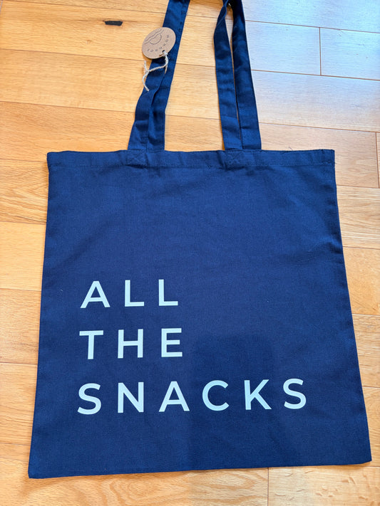 All the snacks organic tote