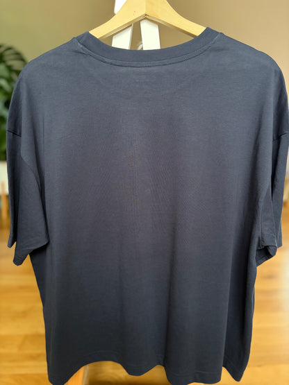 Ladies Navy Organic Cotton Boxy Tee size 12