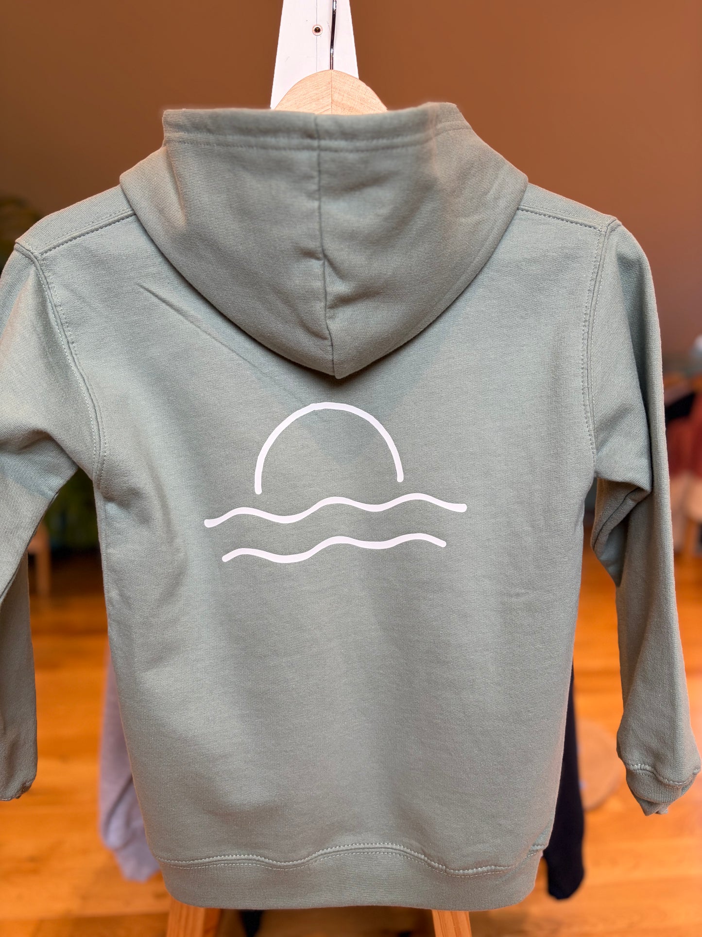Dusty Green Sunset Hoody Age 7/8