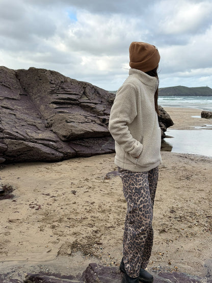 Recycled Fabric Cream 1/4 Zip Fleece