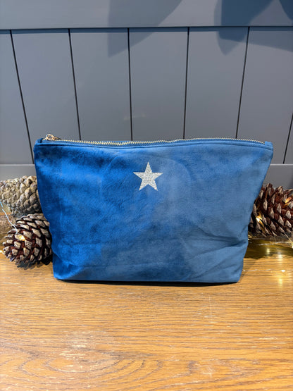 Large Recycled Velvet Star Make up Bags