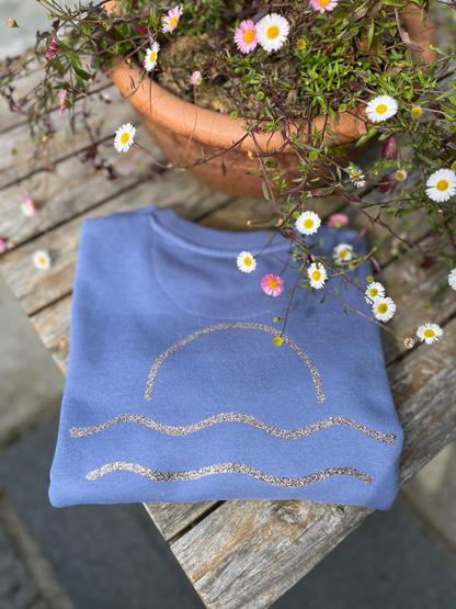 Organic Cotton Glitter Sunset Raglan Jumper