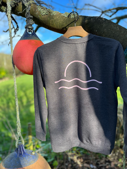 Grey and Pink Sunset Jumper