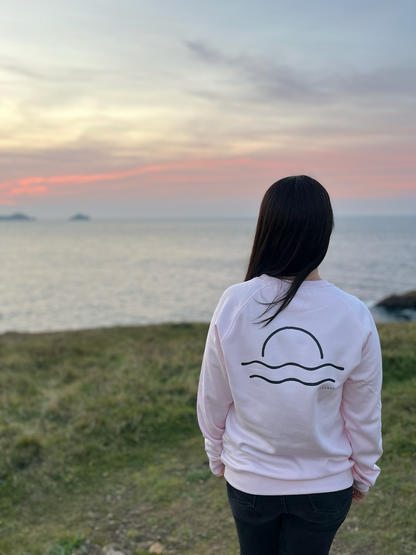 Soft Pink Organic Cotton Sunset Raglan Jumper