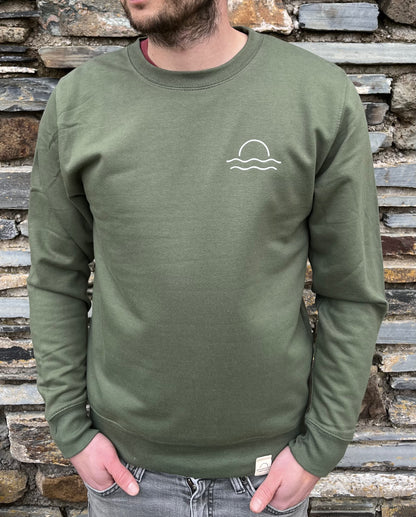 Mens olive sunset jumper Size Small