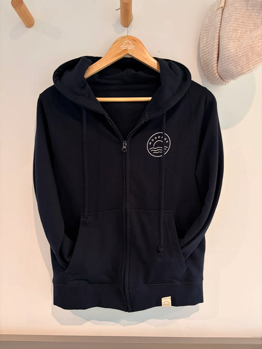 Ladies navy zip hood size 10
